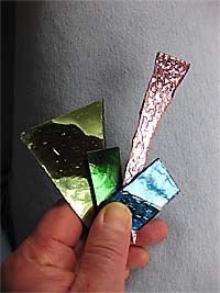 Small samples of colored mirror